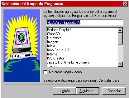 Pantalla de Instalación