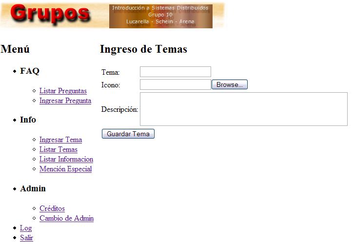 Captura de pantalla de info.ingresarTemas.php