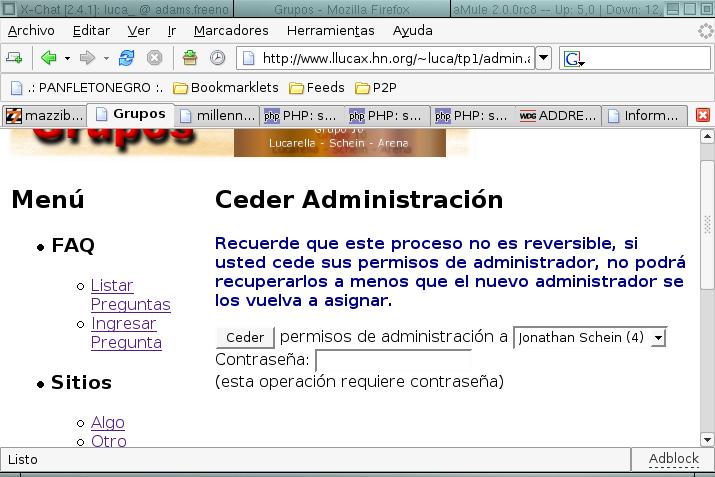 Captura de pantalla de admin.admin.php